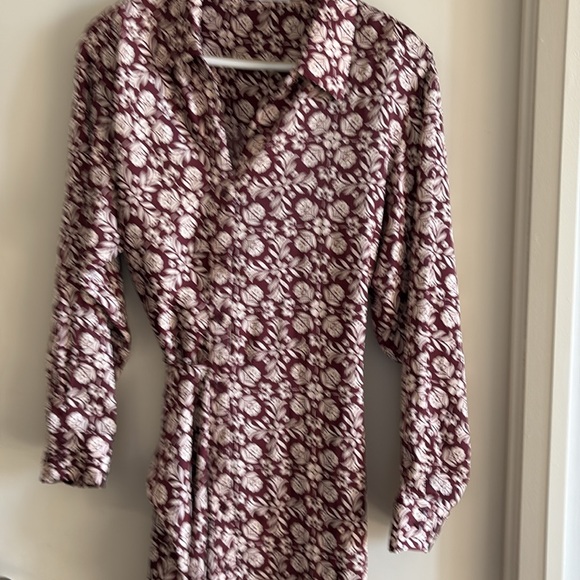 Mango Midi Dress, Burgandy and Cream, US 10, EUR XL - Picture 5 of 6